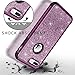 Hython Defender Protective Bling Glitter Sparkle Hard Shell Hybrid Shockproof Rubber Bumper Cover for iPhone 7 Plus and 8 Plus, Purple