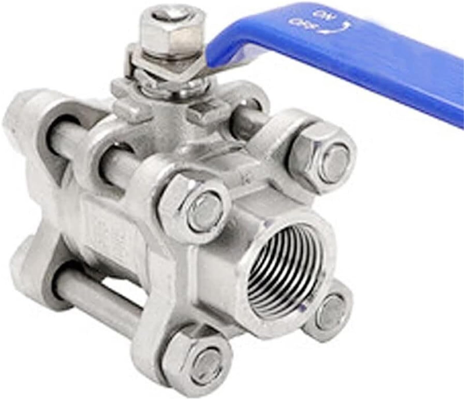 Leva interruttore valvola a sfera, valvole for tubi gas aria/acqua, filettatura BSP in acciaio inox, tre pezzi for piscina, isolamento in vinile blu, 1 pz.(DN65)