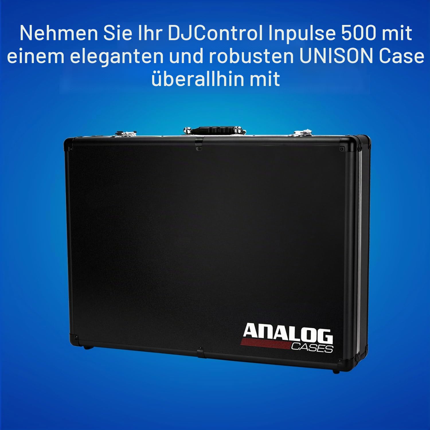 Unison Case für Hercules DJ Control Inpulse 500, Schutzkoffer (Hochwertiger Transportkoffer, mit individuell gestanztem Schaumstoff, Metallverschlüsse, ergonomischer Gummigriff)