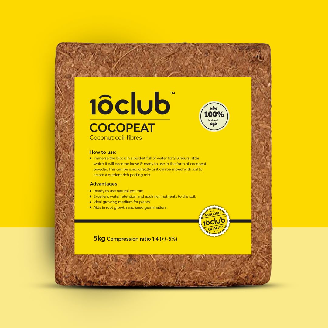 Kraft Seeds by 10CLUB Cocopeat - 5kg Block | Natural Coconut Coir Fibres | Organic Fertilizer for Home Gardening and Potted Plants (B00YS8F906) Amazon Price History, Amazon Price Tracker