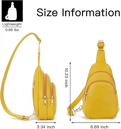 Miniatura 5 de Telena Riñonera pequeña para mujer, de cuero, cangureras, bolsa de pecho para mujer