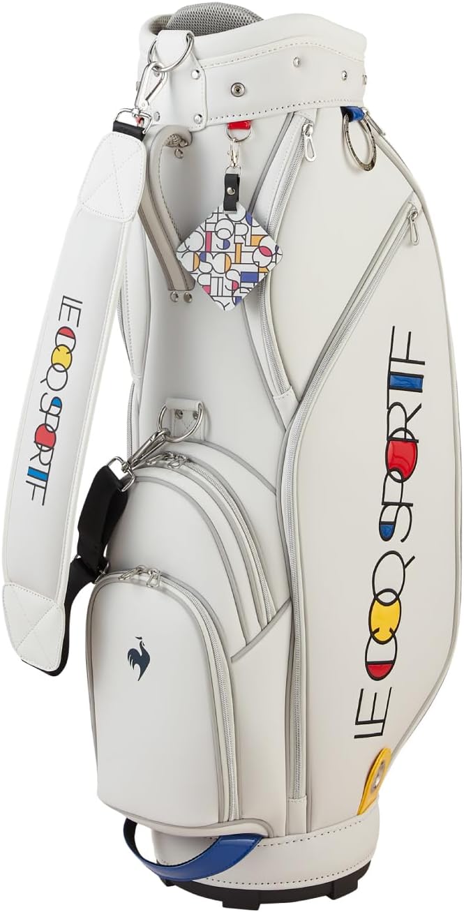 LE COQ SPORTIF キャディバッグ ホワイト ルコック Le coq sportif ロゴデザイン アップリケ 軽量 メンズ