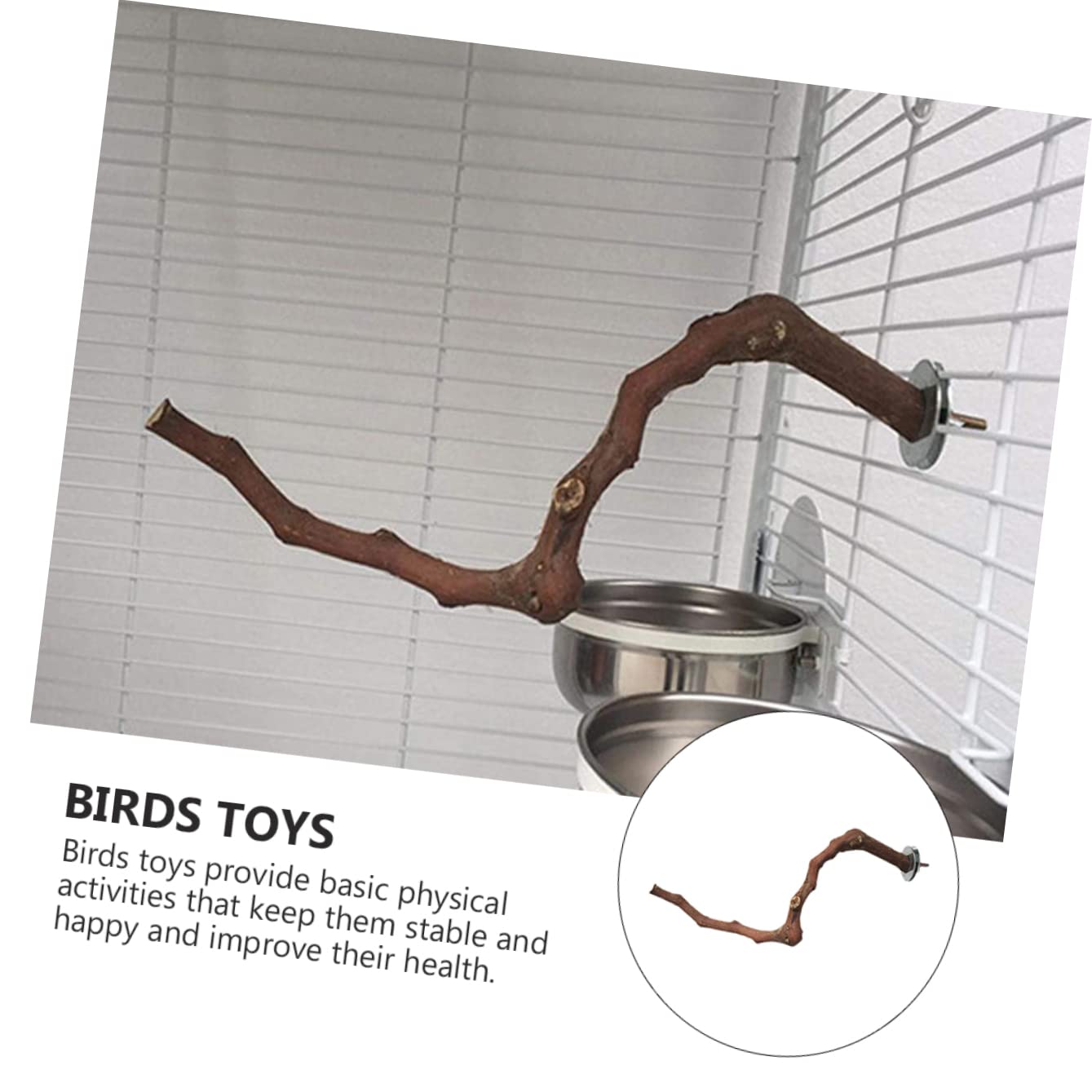 POPETPOP Lot De 3 Jouets pour Cage À Oiseaux Tige Debout Jouet Dentraînement pour Perroquet Jouet À Mâcher pour Animaux De Compagnie Branche en Bois Naturel Jouets Dexercice pour Oiseaux