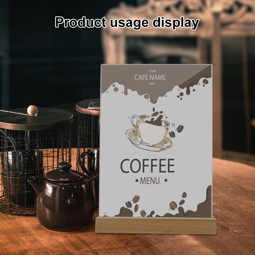 Présentoir De Table Doukesh A5 - Support Menu Acrylique Et Bois Pour Restaurant/Hôtel