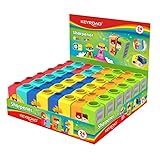 KEYROAD Colour Mate Anspitzer/Kunststoff/Cartoon-Design/Für Kinder, Schüler und Vorschulkinder/Für Schule, Kindergarten und Zuhause/Farbmix / 24 Stück pro Packung