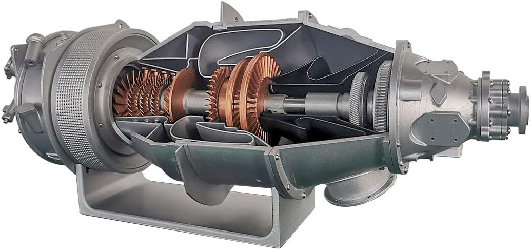 Turbofan Engine Model Kit That Runs, 1: 50 Scale 100+PCS DIY Assembly 3D Printing Aircraft Turboprop Engine Science Physical Experiment Toys Gift for Adults