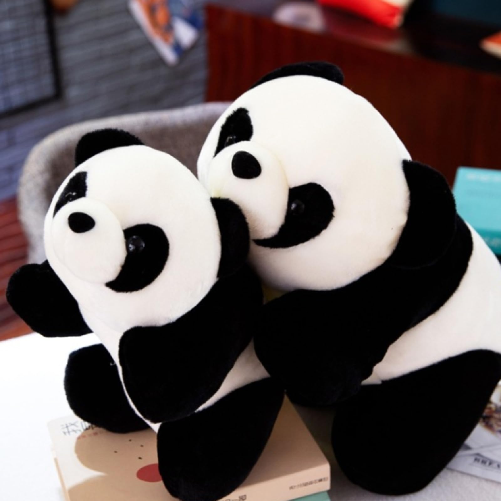 Panda-Plüschtier, realistischer schwarz-weißer Bär, Kuscheltier zum Entspannen und Wohlfühlen, weiche, Flauschige Panda-Puppe, Kinder, Sofa-Deko (60cm,Panda)