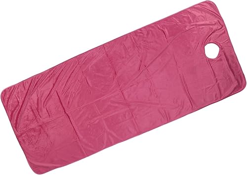 Miniatura 8 de Sábana de mesa de masaje, sábanas de salón de belleza, lavables a máquina, suave, exquisita, envoltura con agujero para el hogar (berenjena)