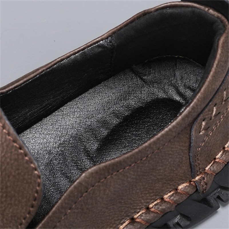 HBJWOV Men's Slip-on Loafers Shoes Casual Oxford Shoes Low-top Round-Toed Flat-Bottomed Non-Slip Comfortable Breathable Wear-Resistant Shoes for Men
