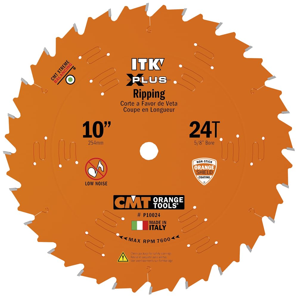 CMT Orange Tools P10024 - ITK XPlus Framing&amp;Ripping Blade HW D=10x24T ATB Bore=5/8"