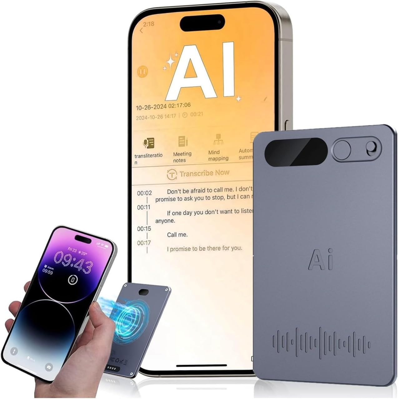 VEXAL AI Voice Recorder, 64GB Digital Voice Recorder with 360° Microphone, Voice Activated Recorder for Meeting, Lecture, Interview – Noise Reduction, Long Battery Life