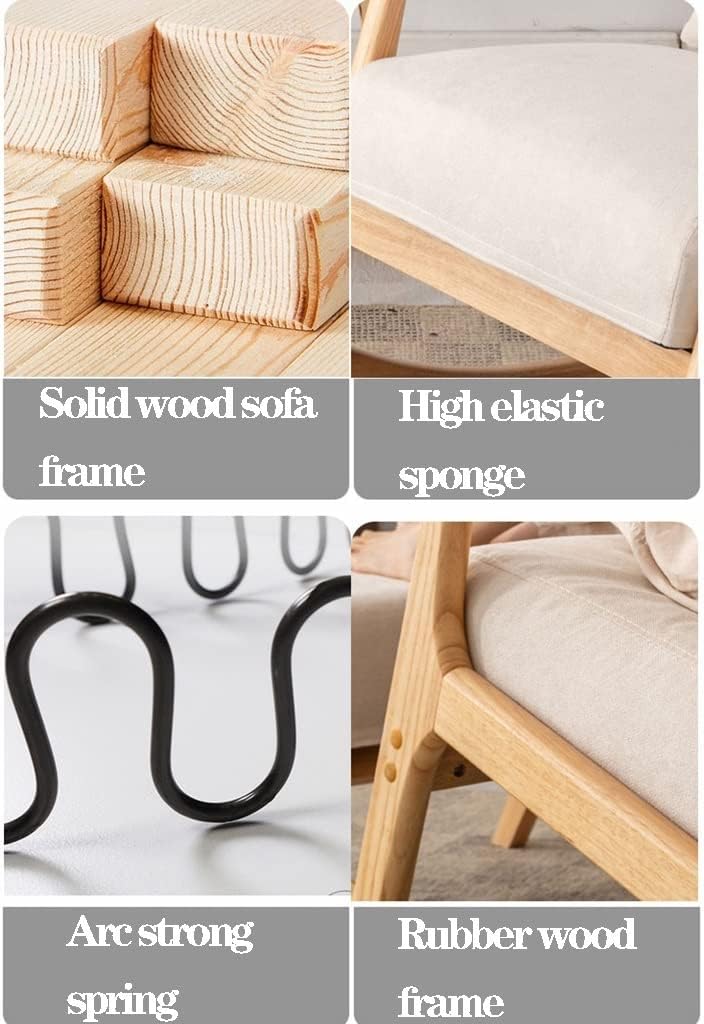 MEHWSUR Solid Wood Rocking Chair Nursery Upholstered Glider Rocker Rocking Accent Chair with High Backrest,Pillow and Ottoman,Armchair with Fabric Padded Seat (Color : White)