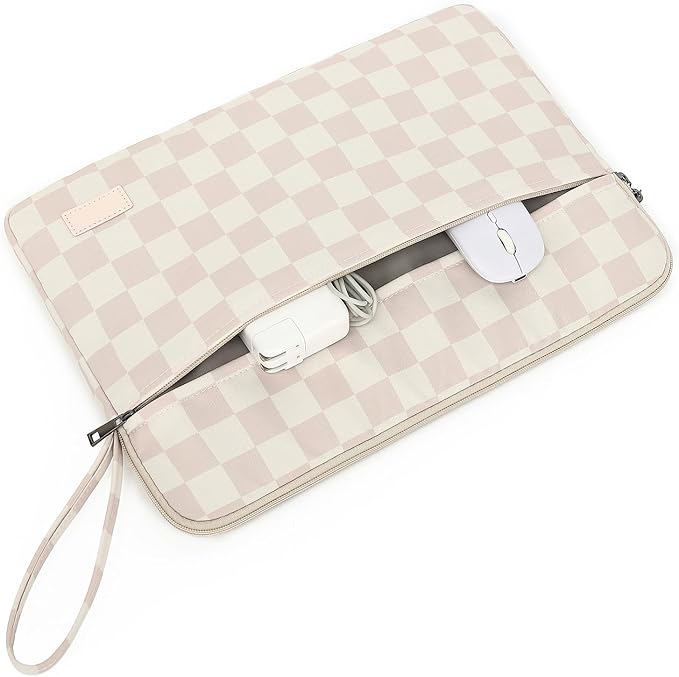 Funda para portátil 14 pulgadas DACHEE Khaki Checkered miniatura 2
