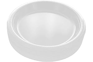 10.4" Disposable Plastic Plates White | 50-Pack Dinner Party Plates | Sturdy Disposable Plates