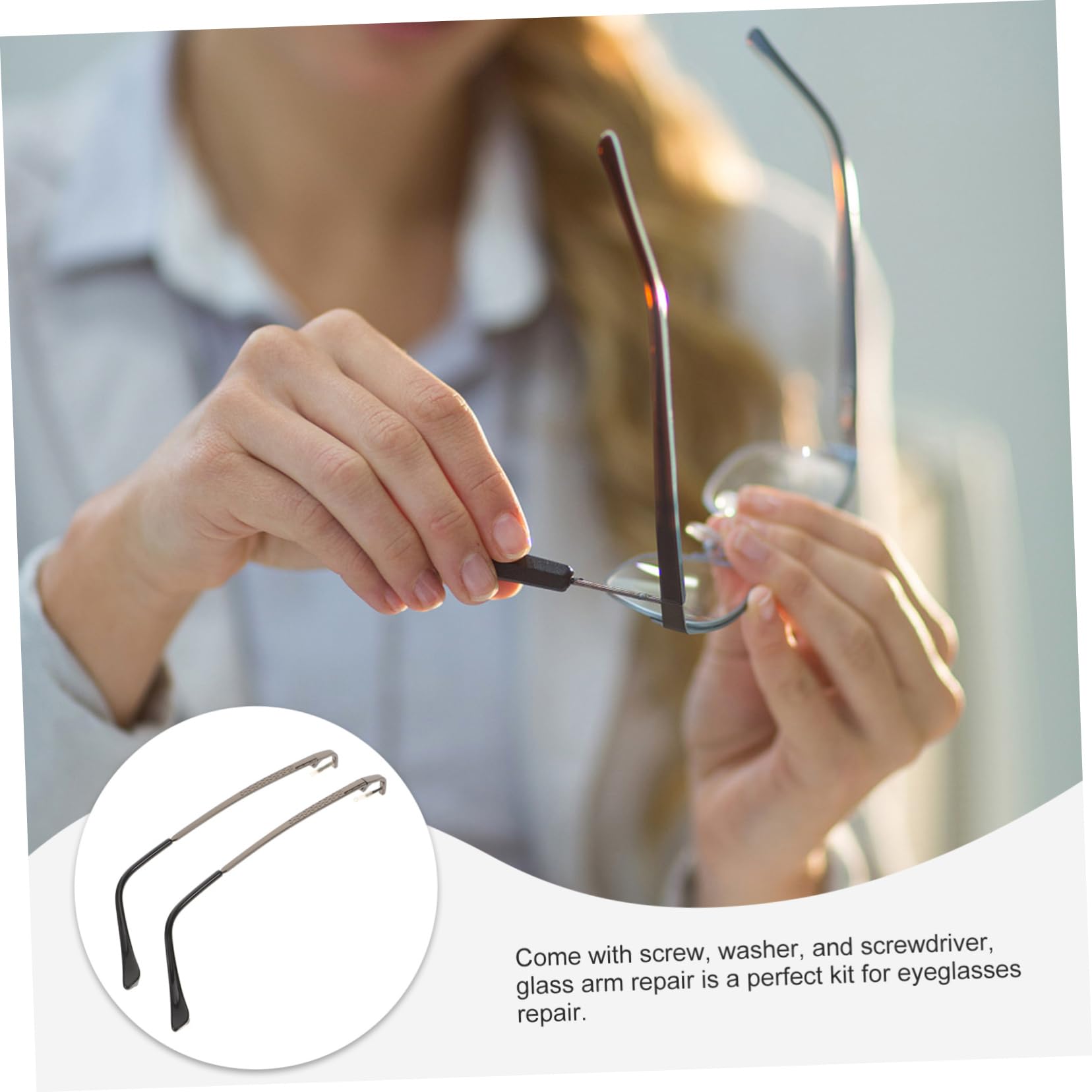 FRCOLOR 3 Ensembles bras de lunettes de jambes de lunettes kit de réparation de lunettes de accessoires pour lunettes screwdriver pièces de rechange pour lunettes abdos