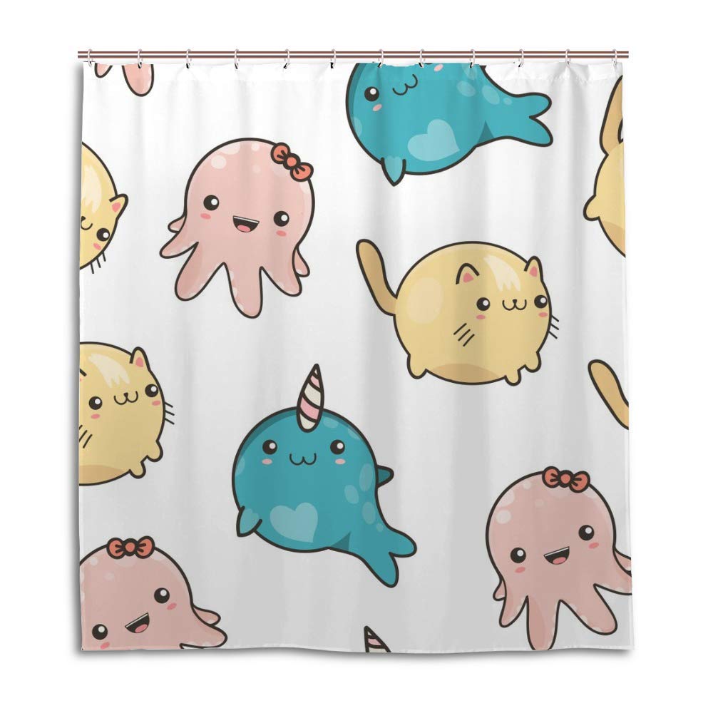 Rideau de douche anti éclaboussures lavable motif animaux