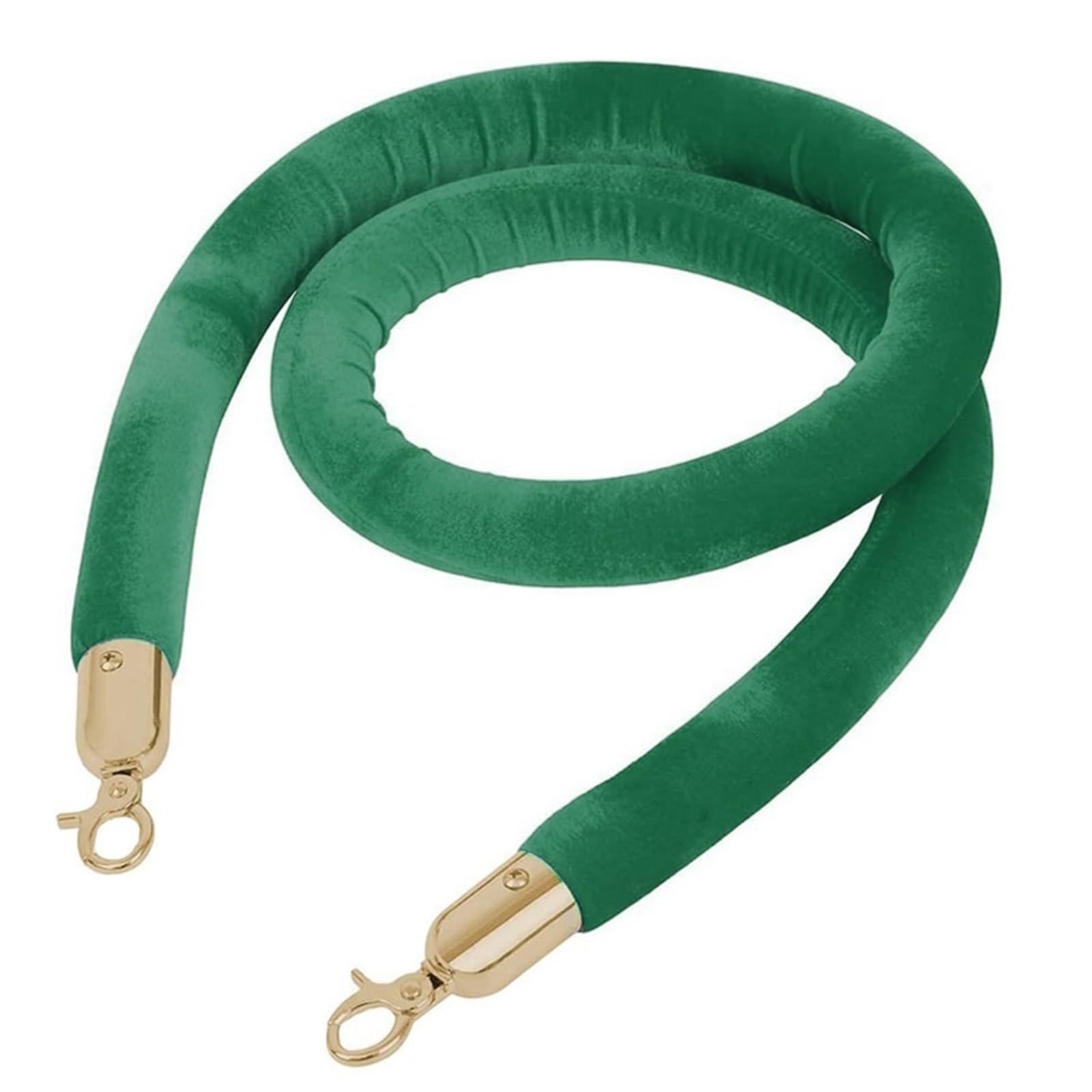 GLDYTVF Black Rope Barrier Stand with Polished Snaps 13ft Green Gold Queue Stanchion Ideal for Events Crowd Control and Red Carpet Access