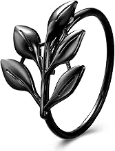 WILLBOND 12 Pieces Leaf Napkin Rings Holders Fall Party Napkin Rings for Christmas Thanksgiving Parties, Wedding Adornment, Table Decoration Accessories (Black)