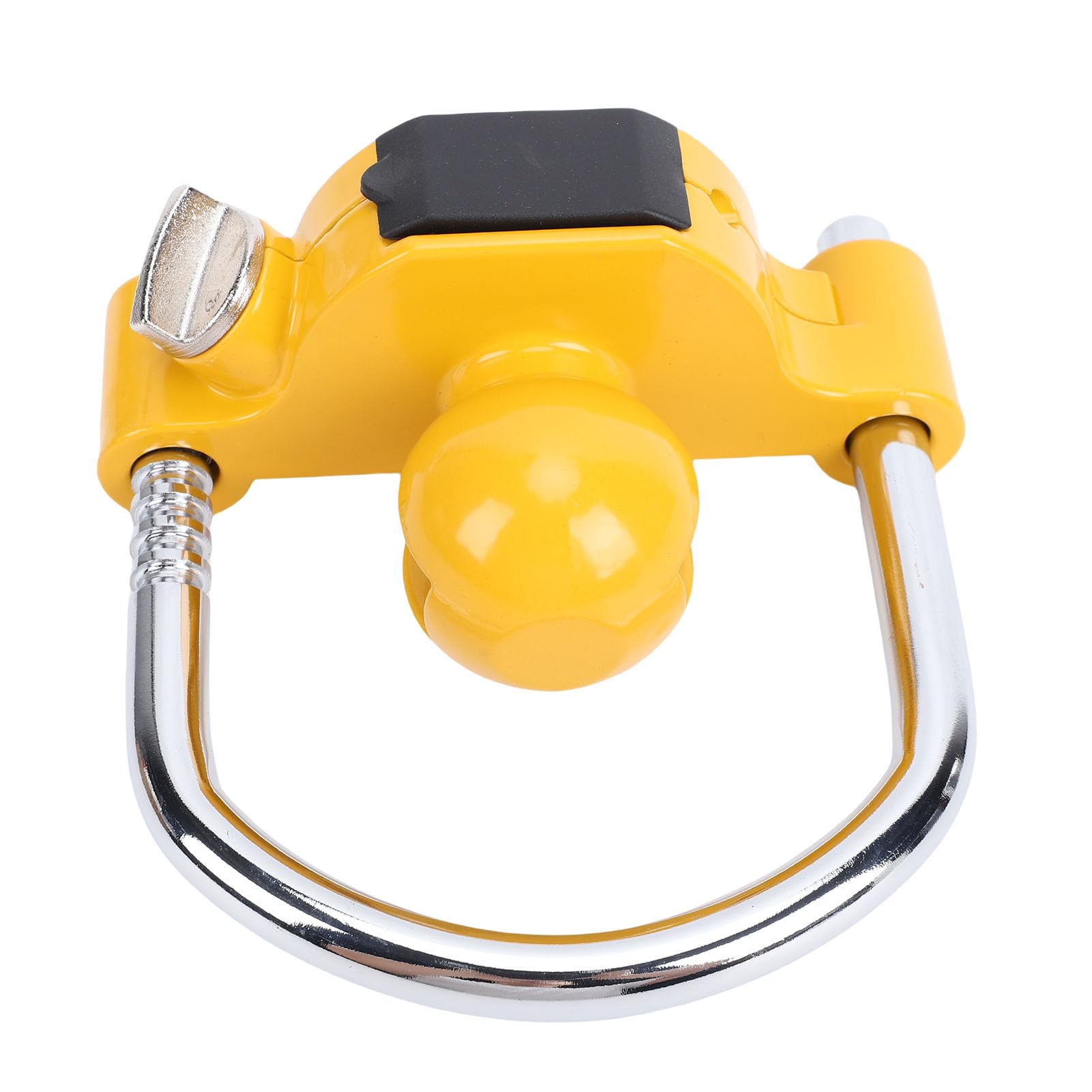 Verrou de coupleur universel antivol robuste pour attelage de remorque avec mot de passe à 4 chiffres pour attelage de remorque de camping-car, protection de sécurité jaune