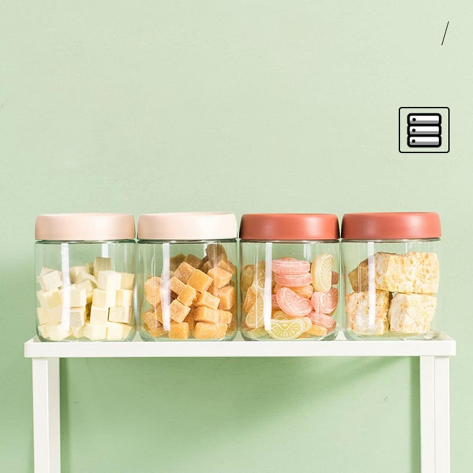 Pots à épices en Plastique Multi-usages - Lot de 6 | Récipients de Conservation des Aliments avec couvercles | Compatible avec Le réfrigérateur | Conception empilable | Blanc