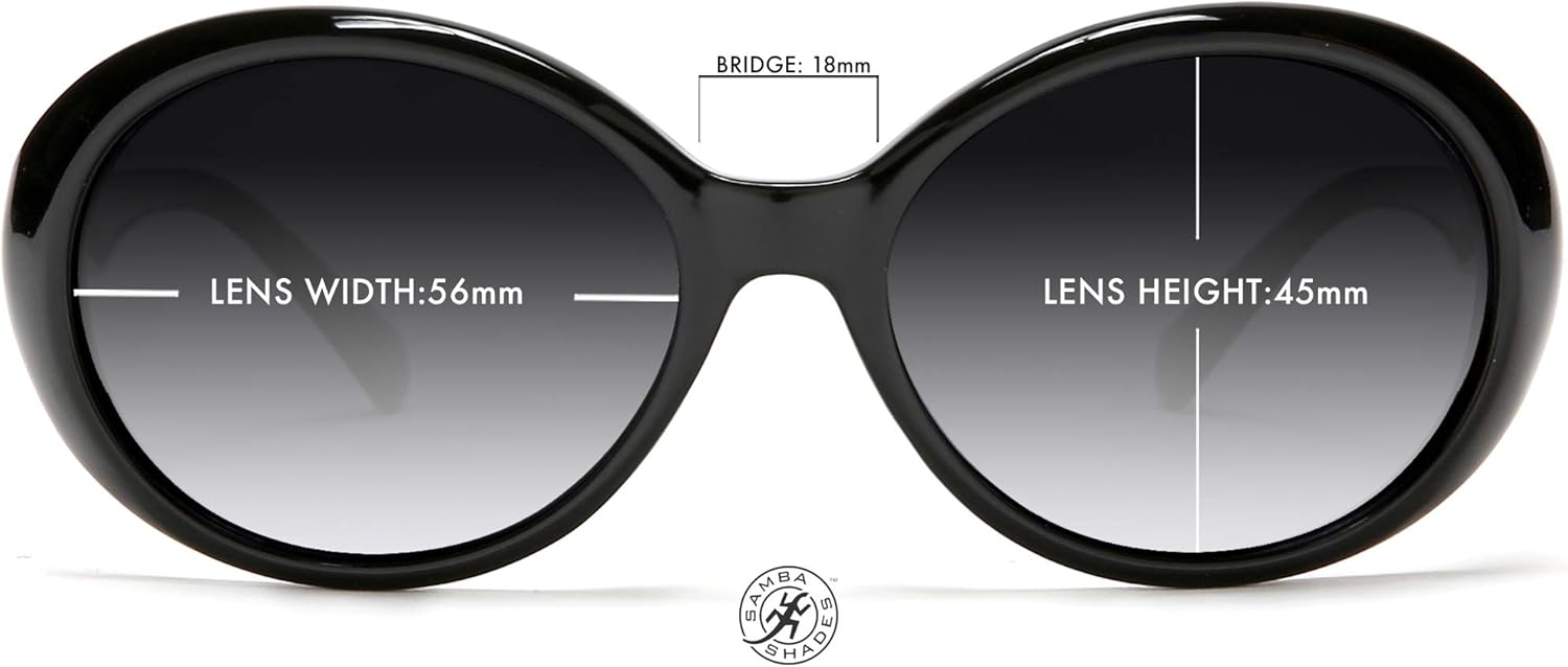 SAMBA SHADES Women's Sunglasses Polarized Lens Oversized Frame Retro Audrey Hepburn Style