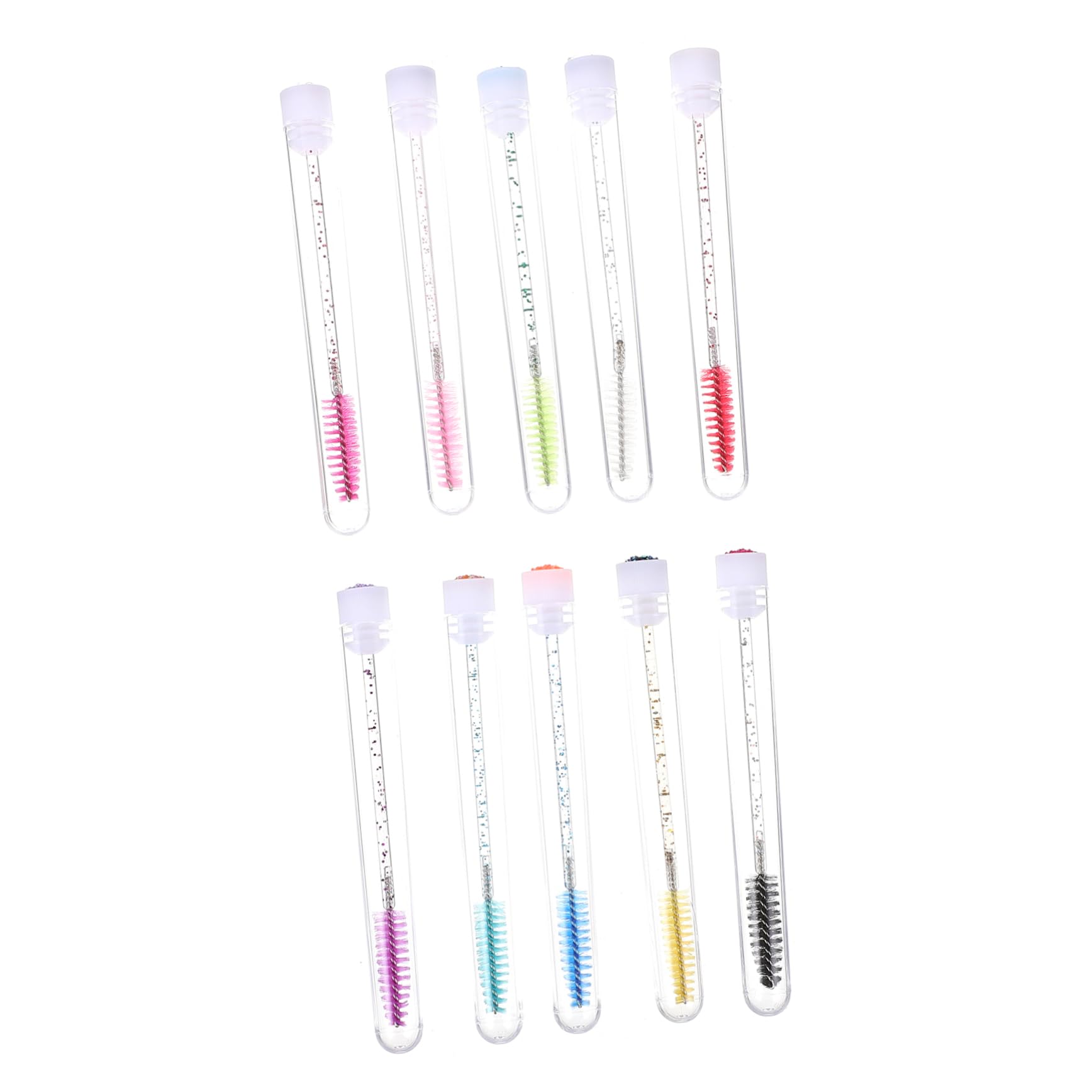 VICASKY Eyelash Brush Kit Tube 20pcs Small Lash Brushes for Women Easy to Carry for Business Trips Parties and Everyday