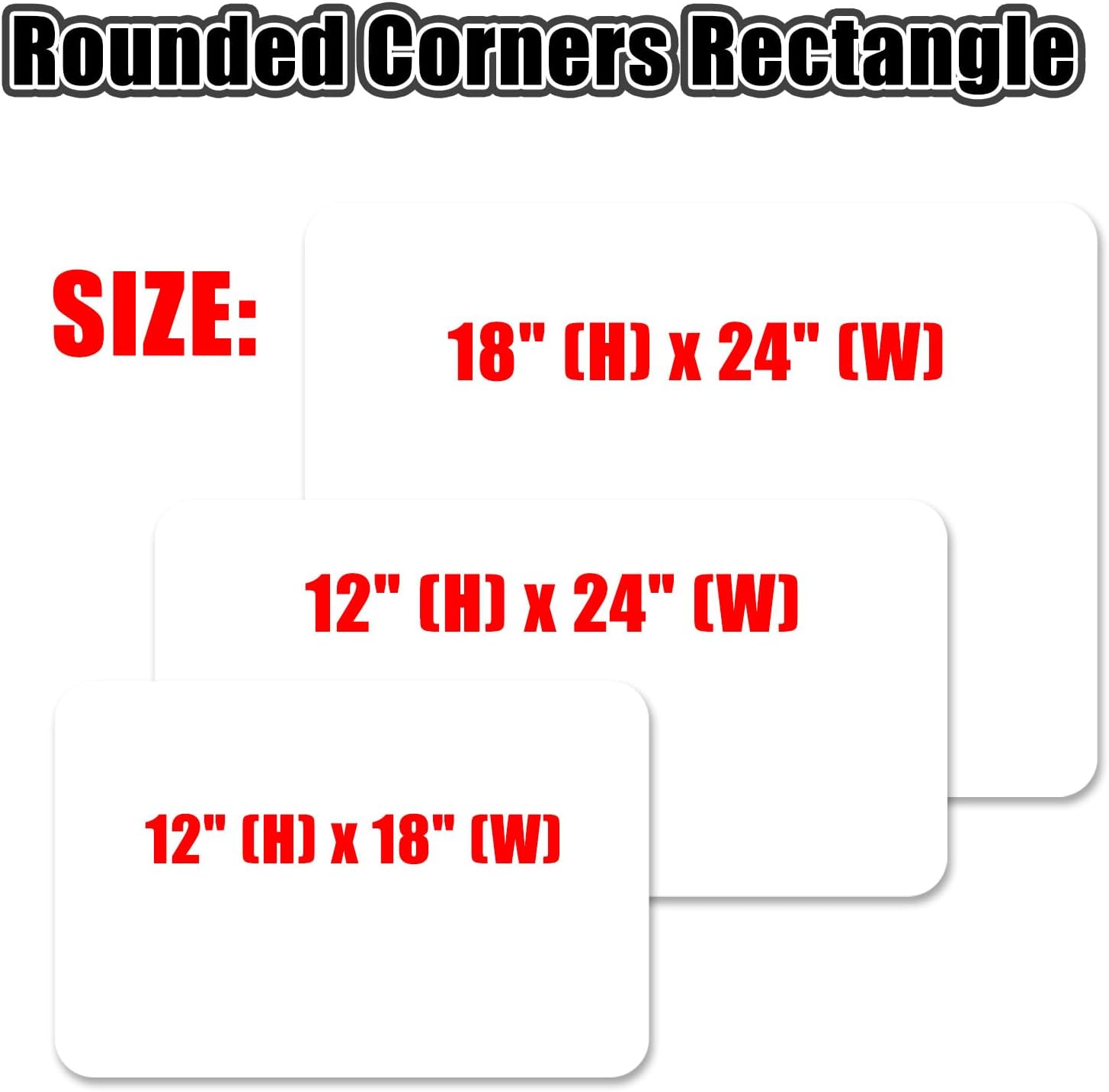 MC MOTOPARTS 12" x 24" 2 pcs Flexible Blank Magnet Whiteboard Sheet Cover Car Door Signs DIY Business Banner Rectangle M