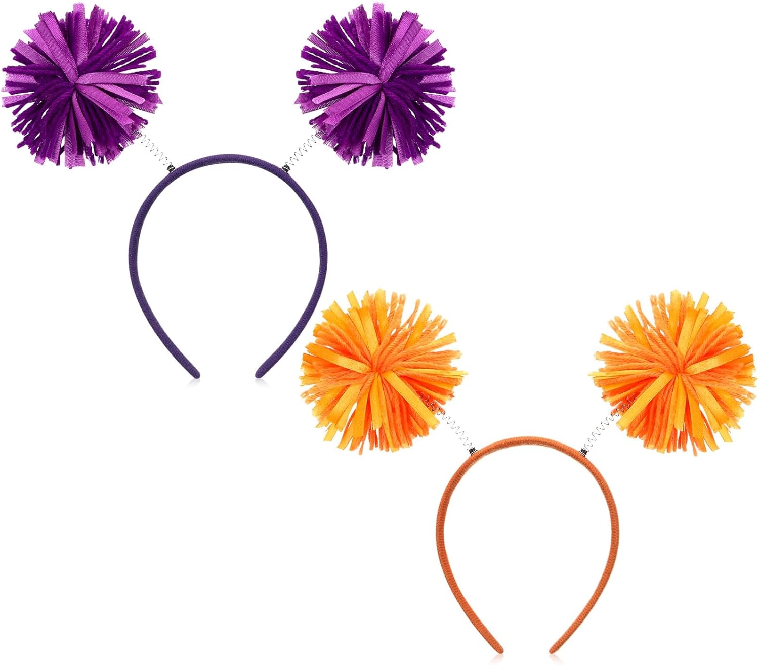 Xinnun 2 Pcs Pom Halloween Christmas Headband Fluffy Head Bopper Pom Party Antenna Headwear Decoration for Cosplay Costume