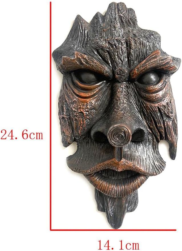 Tree face, Wood Spirit Tree Sculpture Decoration Yard Art for Home Outdoor Patio Garden