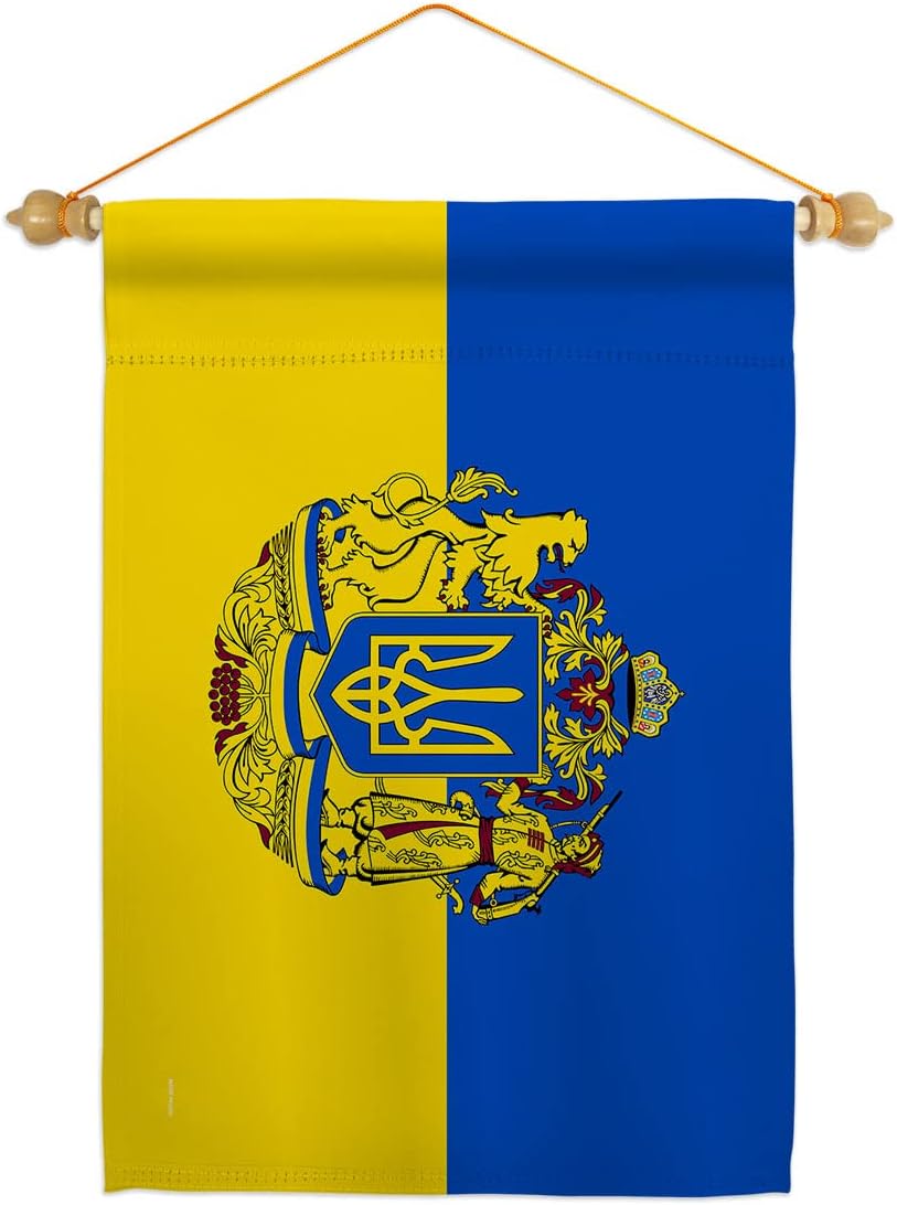 Stand for Ukrainian Garden Flag - Set Wood Dowel Support Cause BLM Anti Racism Justice Revolution Movement Equality Social - House Banner Small Yard Gift Double-Sided Made in USA 13 X 18.5