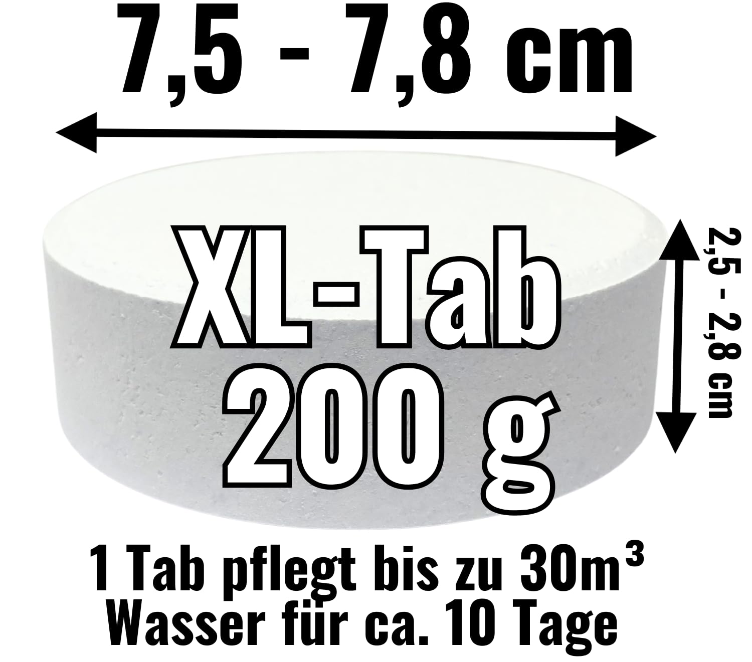 Chlortabletten für Pool ohne Flockungsmittel - Langsamlöslich – Chlor L Tabs 200g – 5kg
