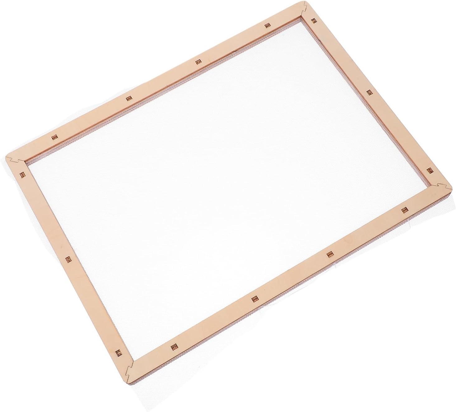 KHBUAB Wooden Papermaking Deckle Mold Screen with Mesh, 25x34cm DIY Paper Craft Frame for Handmade Paper and Dried Flower Projects