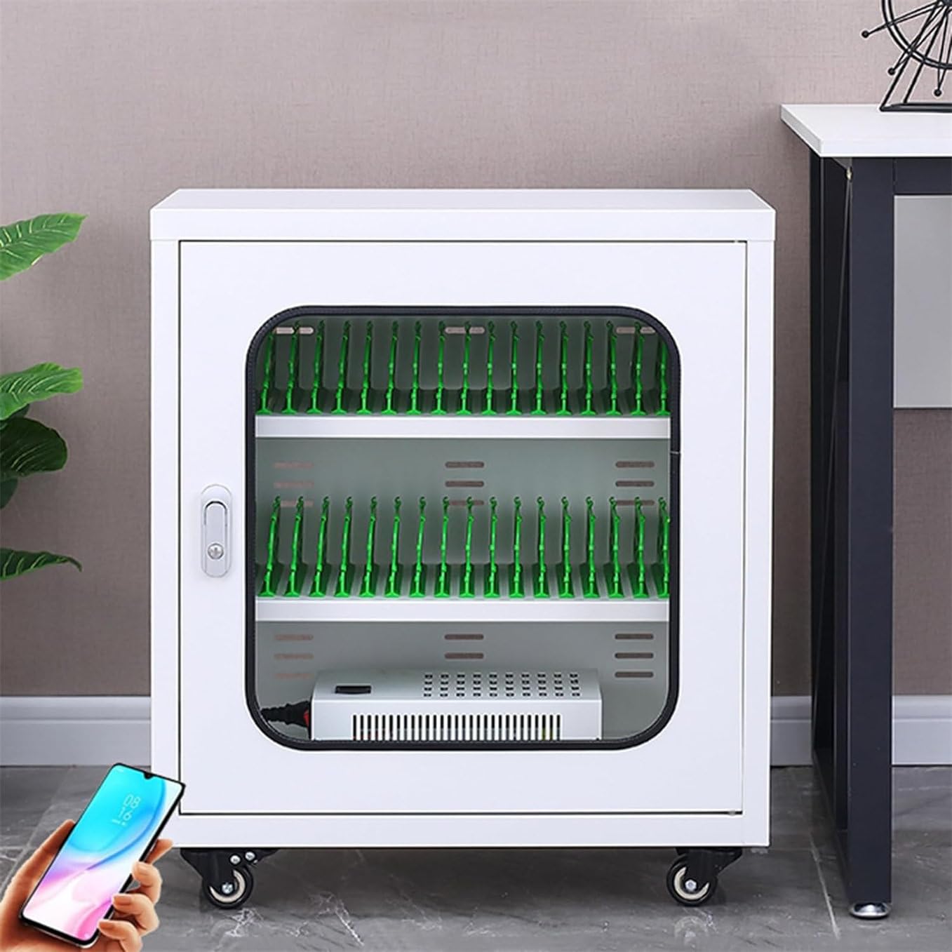 GTHTUHFD 30-Slot Cell Phone Charging Station Cabinet - Usb Charging Lockers For Schools Churches Airports - Secure Rechargeable Mobile Phone Charging Solution,40slots