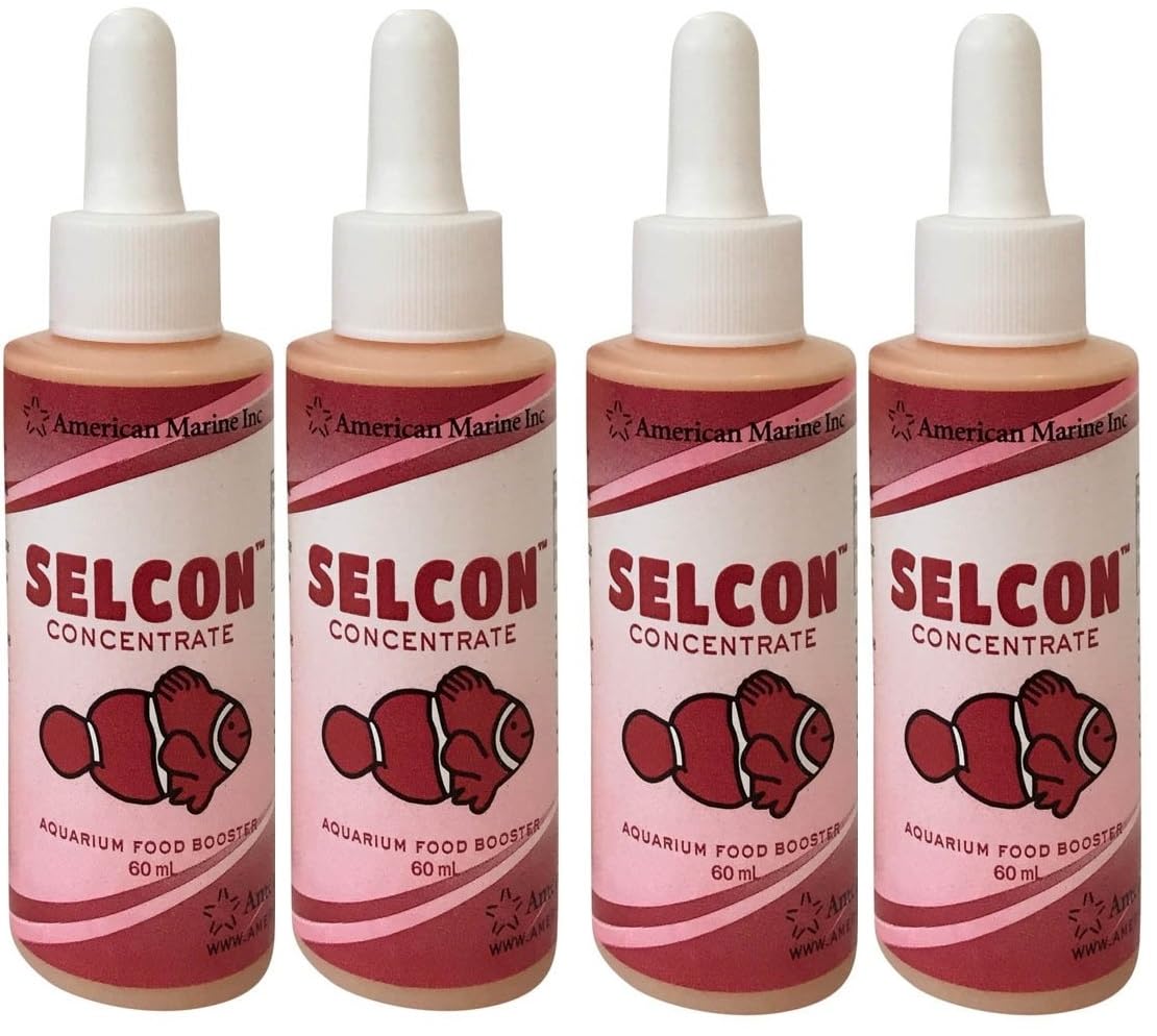 Selcon American marine Aquarium Fish Food (4 Small Bottles = 240mL Total)