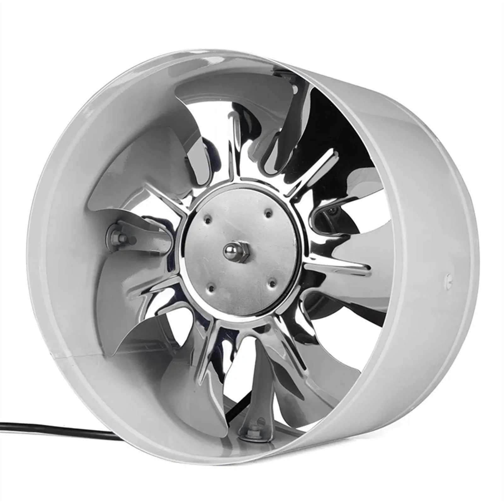 Lüftungsventilator 4"/6"/7" Geräuscharmer Hochgeschwindigkeits-Inline-Kanal-Badezimmer-WC-Wandlüftungsventilator Booster Abluftgebläse Luftkühlungs-Entlüftungszugang, Weißer Ventilator