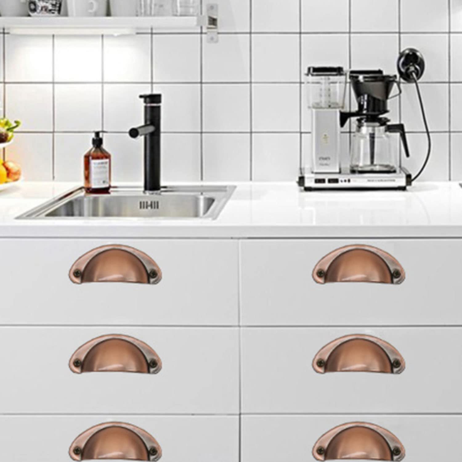 16 Maniglie Vintage A Conchiglia Per Cassetti E Mobili - Stile Retrò In Bronzo Per Cucina E Armadi - Foto 8