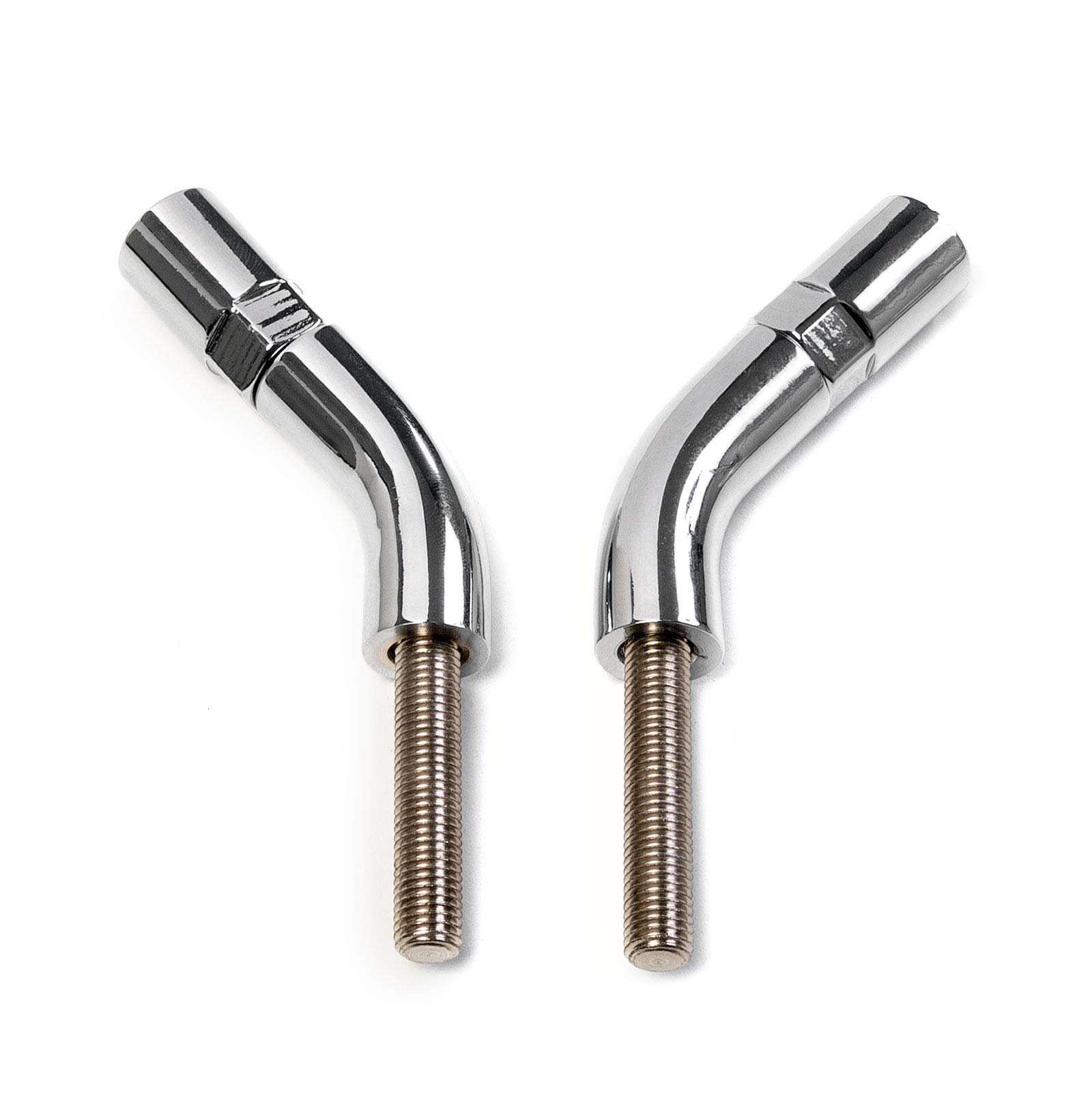 Chrome Mirror Stem Extenders Compatible with Harley-Davidson Motorcycles with Stock Round Stems - Extend Mirrors Approx. 3" Outward and 1 3/4" Upward For Improved Rear Visibility