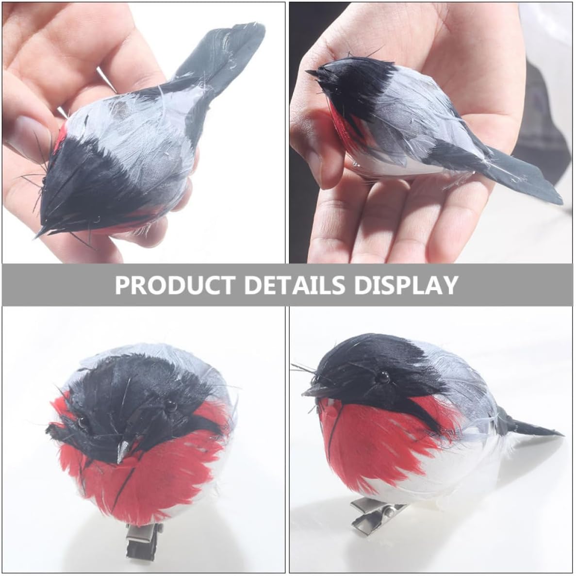 10pcs Bird Ornament Bird Shaped Craft Plastic Reusable Xmas Pendants
