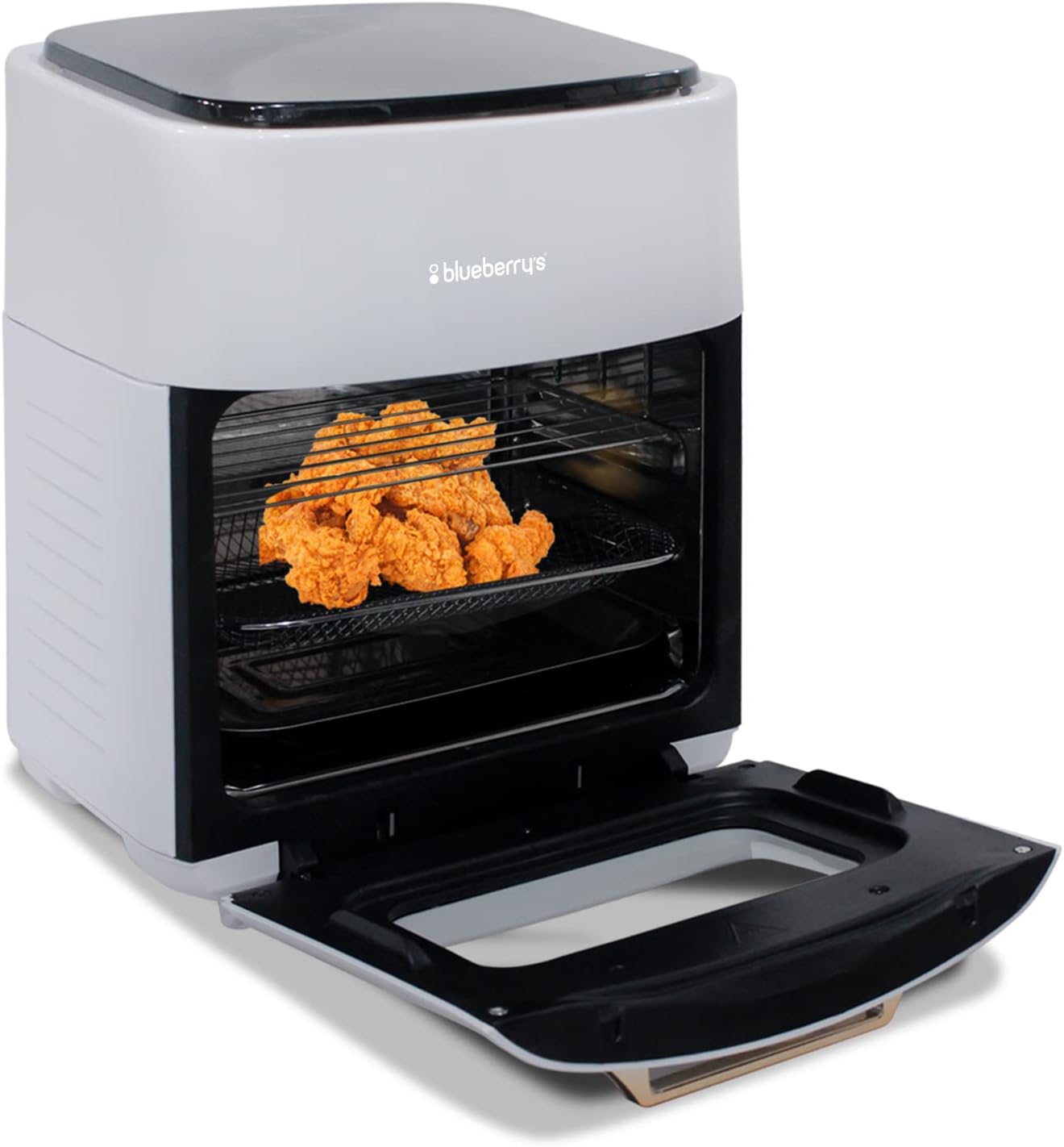 Blueberry's Digital Air Fryer: 90% Less Fat, 1400W Power, 10L Capacity, Rapid Air Technology, Digital Touchscreen, 10 Preset Menus with accessories Included
