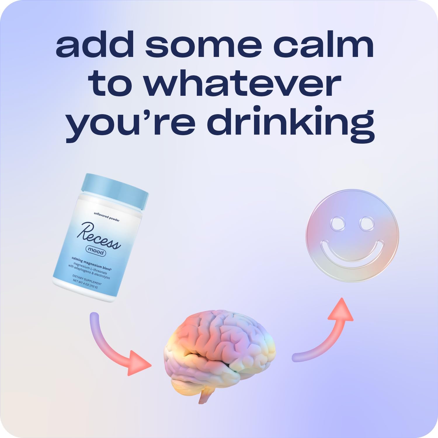 Recess Mood Powder, Calming Magnesium L-Threonate Blend with Passion Flower, L-Theanine, Electrolytes, Magnesium Calm Support Powder Supplement - Unflavored 28 Serving Tub - Image 7