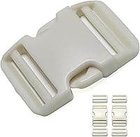 Vista 14 de Quick Release Buckle 1 Inch: Nylon Strap Buckles Adjustable 4 Pcs, Tri-GlideSlide Clip 8 Pcs (Black, Buckles Strap 1 Inch)