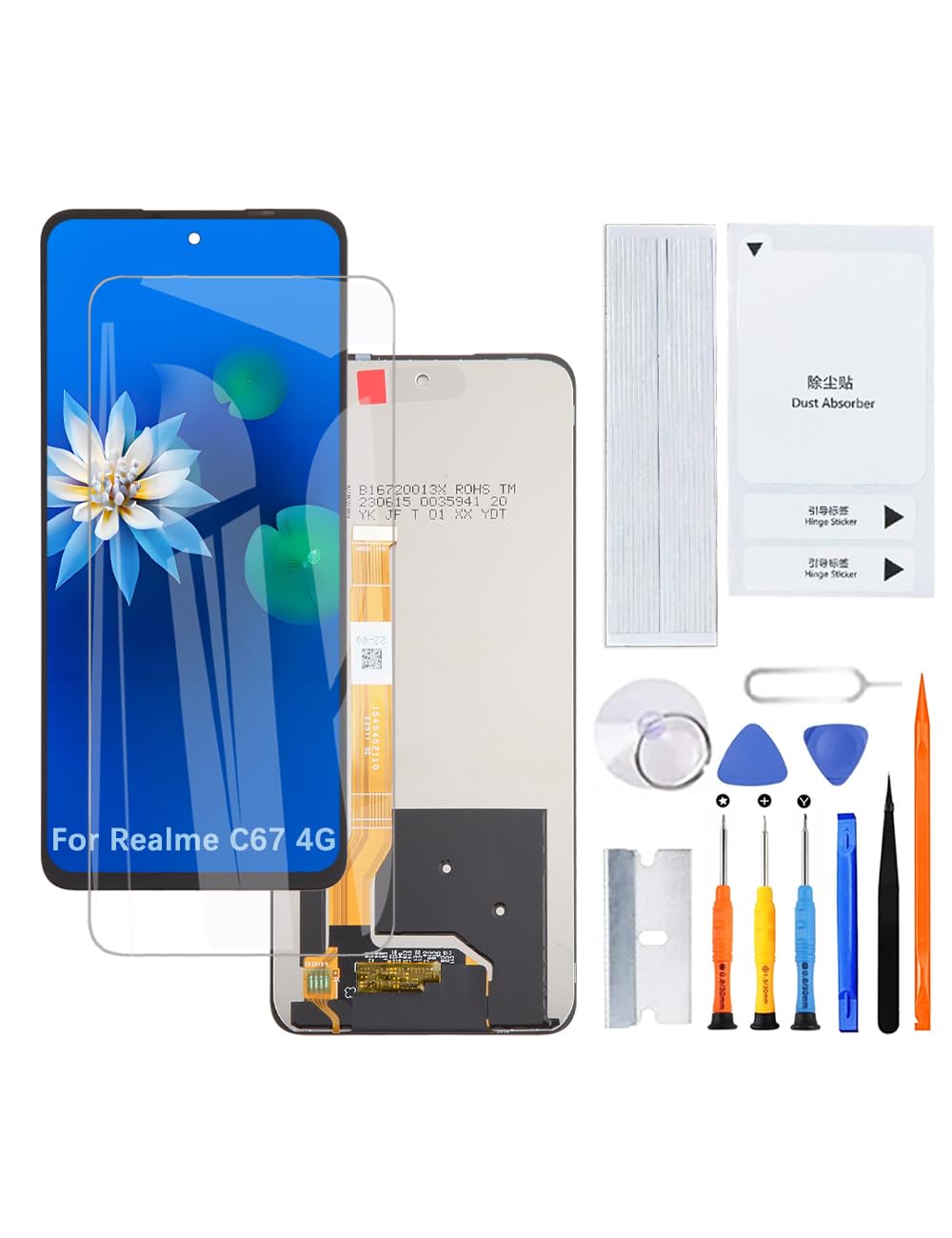 H&LYCYJ Display Schermo per Realme C67 4G RMX3890 Schermo LCD di ricambio Assembly con kit