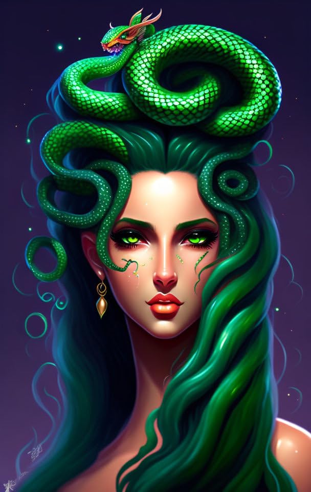 Serpents pour cheveux art mural affiche toile 58 x 90 cm décoration moderne maison