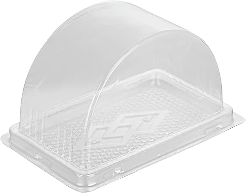 Restaurantware - Cajas de pastel de 13 onzas, 100 contenedores desechables de rollo suizo para tartas - con tapas, semicírculos, recipientes de