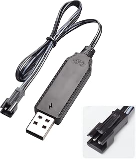 Aliwisdom Smart Universal RC Charger Cable with SM-2P Connector Plug for 3.7V 1S Lipo Battery & 3.6V 3S Ni-MH/Ni-CD Battery Pack, Compatible RC Car/Boat/Plane/Drone/Tank/RC Helicopters