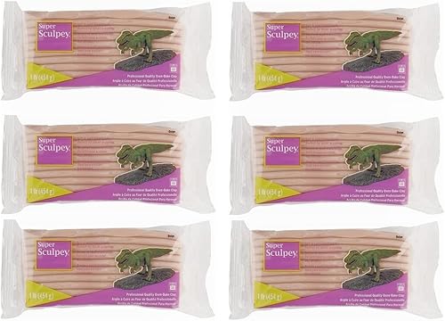 M02065x6 MOREZMORE 6lb Super Sculpey Beige Horno Hornear Arcilla Polimérica