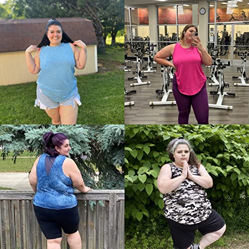 COOTRY Womens Plus Size Workout Tops Loose Fit Tank Tops Athletic Gym Yoga Clothes3