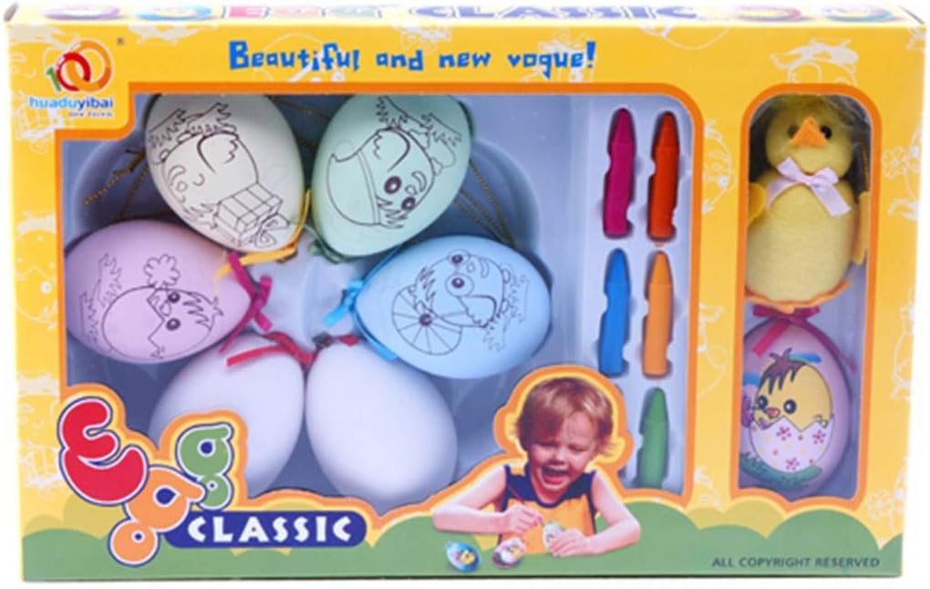 7pcs DIY Egg + Crayons, Hanging Ornaments Easter Decoration