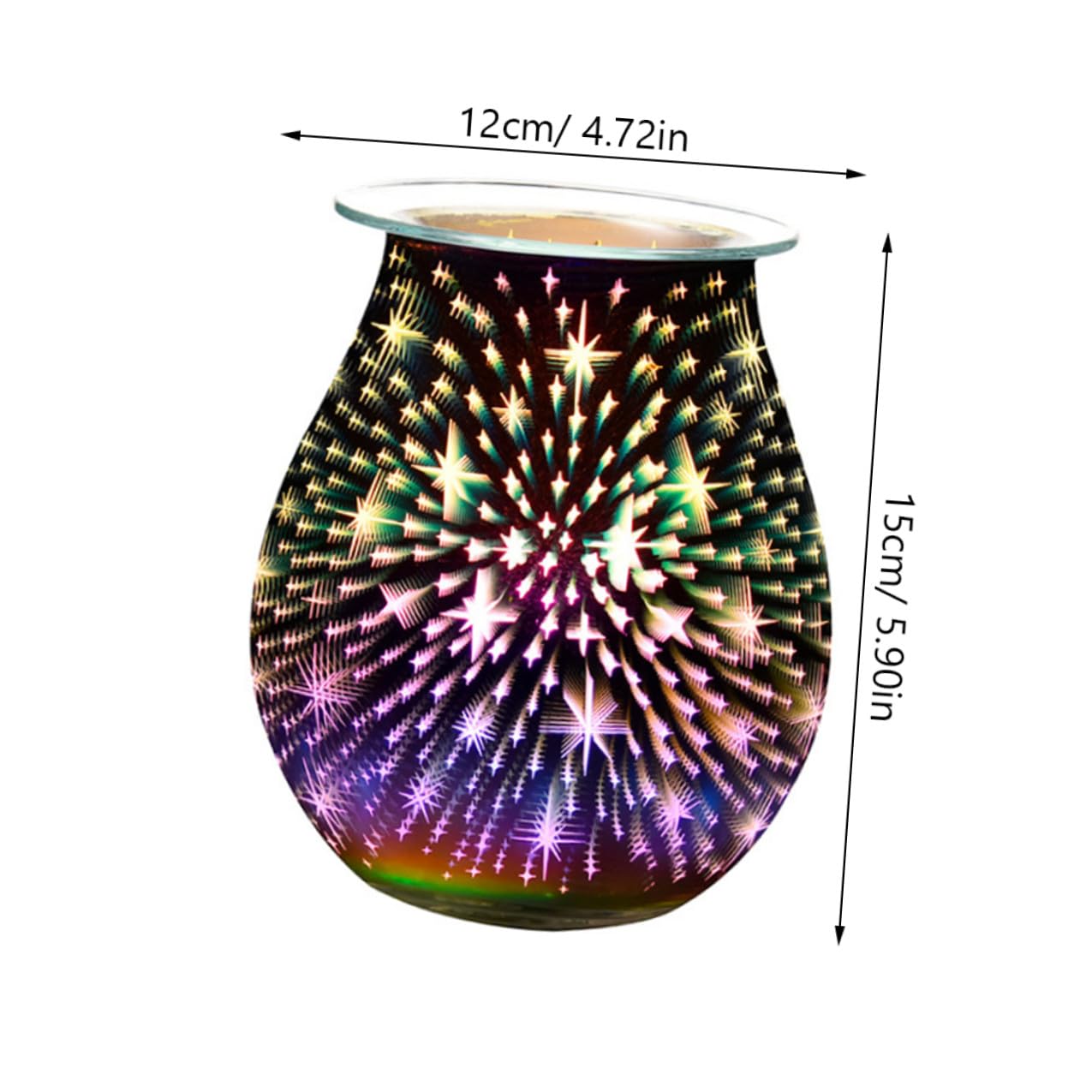 Lurrose Glas Duftlampe Elektrische Aromalampe mit Farbwechsellicht Duftöl Diffusor Romantische Raumdekoration Sicher und Leicht zu Reinigen Geschenkidee