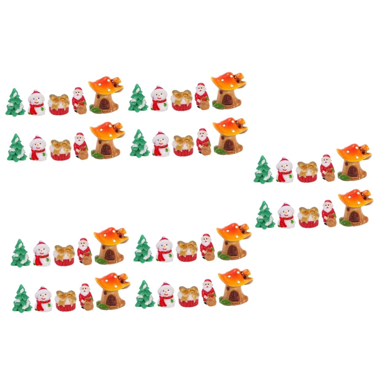 PRETYZOOM 5 Set Di Miniature Di Babbo Natale Decorazioni Natalizie in Resina Mini Ornamenti Natalizi Paesaggio 10 Pezzi * 5